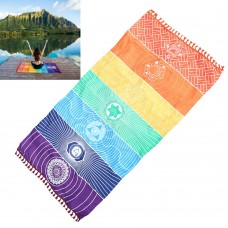 HarmonLLy Hot Rainbow Beach Mat Mandala Blanket Wall Hanging Tapestry Stripe Towel Yoga   